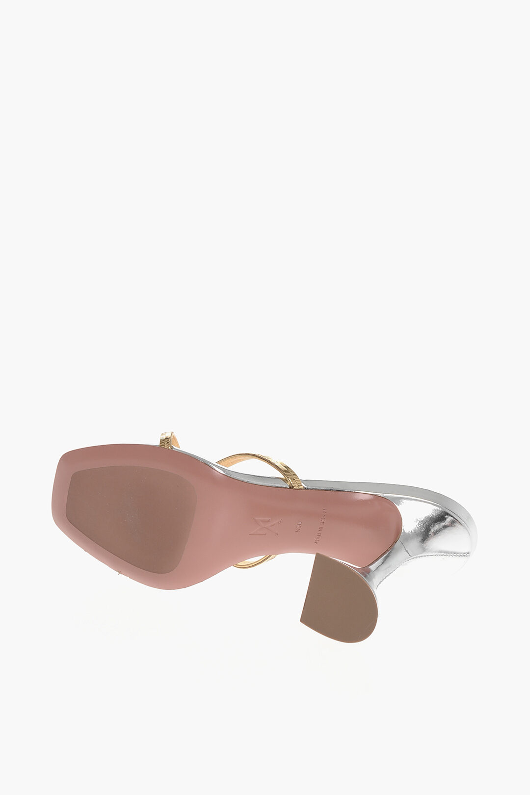 Amina Muaddi Criss Cross HENSON Sandals with Metal Straps 9.5cm