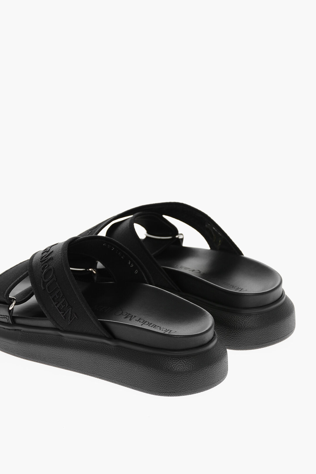 Alexander McQueen Criss Cross Sliders with Embroidered Logo