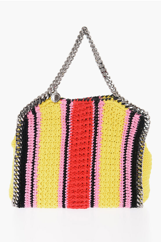 Shop Stella Mccartney Crochet Shoulder Bag With Silver Chain