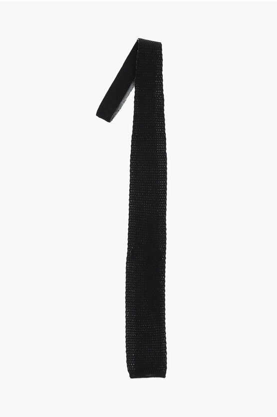 Corneliani Crochet Silk Tie With Reversible Design