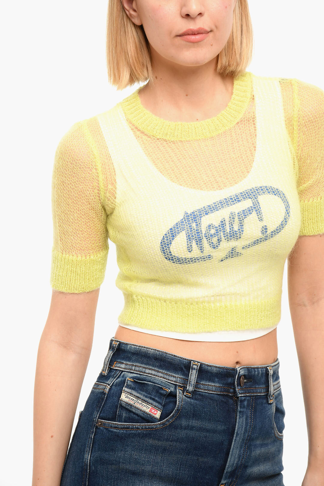 Diesel Crochet Two-layered M-ORANGE Top women - Glamood Outlet