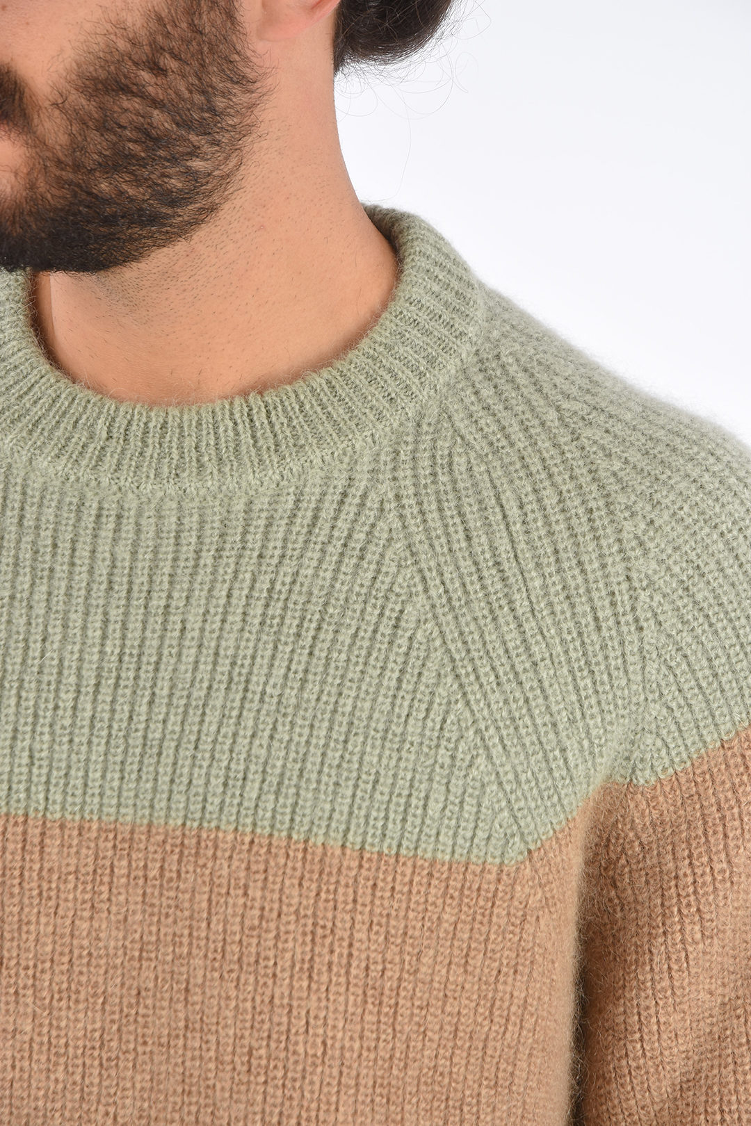 Jil Sander Crochet Wool Over-Sized Crew Neck Sweater men