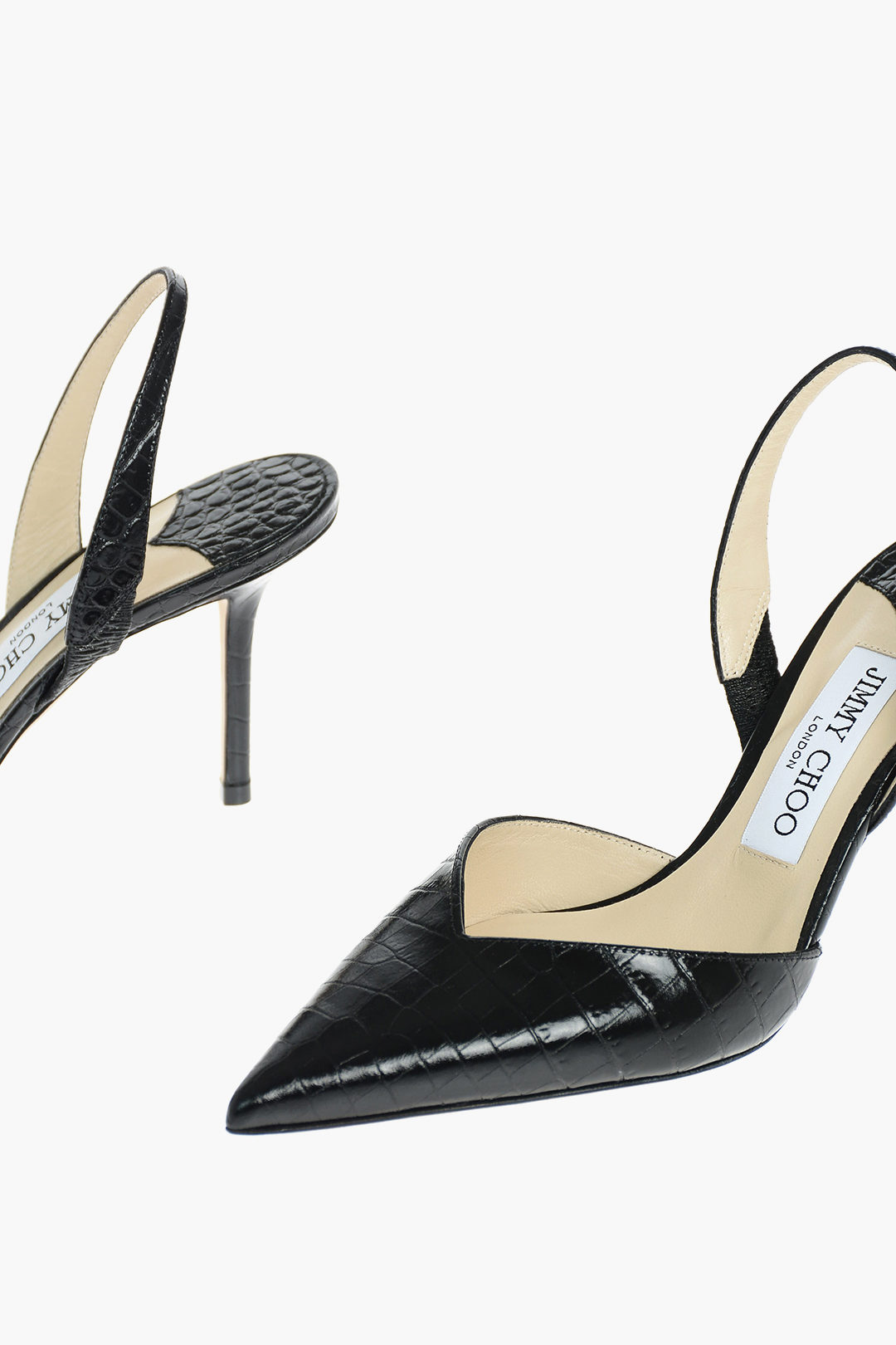 Jimmy Choo Croco Embossed Leather THANDI Slingbacks 8cm women - Glamood ...