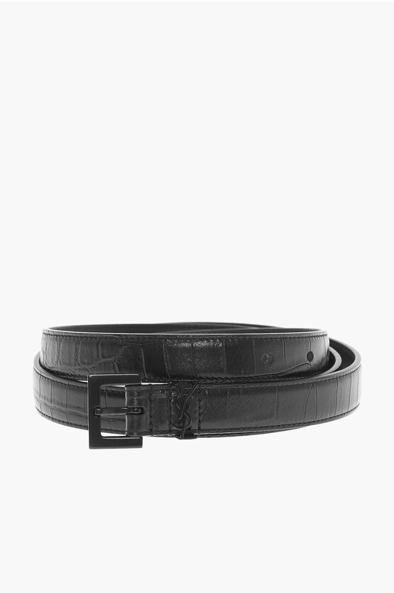 Shop Saint Laurent Leather Belt 20mm