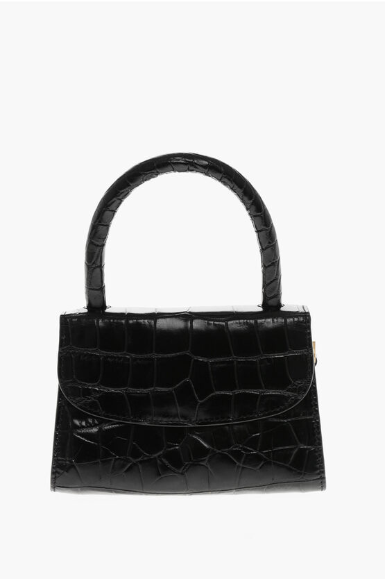 By Far Crocodile Effect Leather Flax Circular Mini Bag Grösse Unica