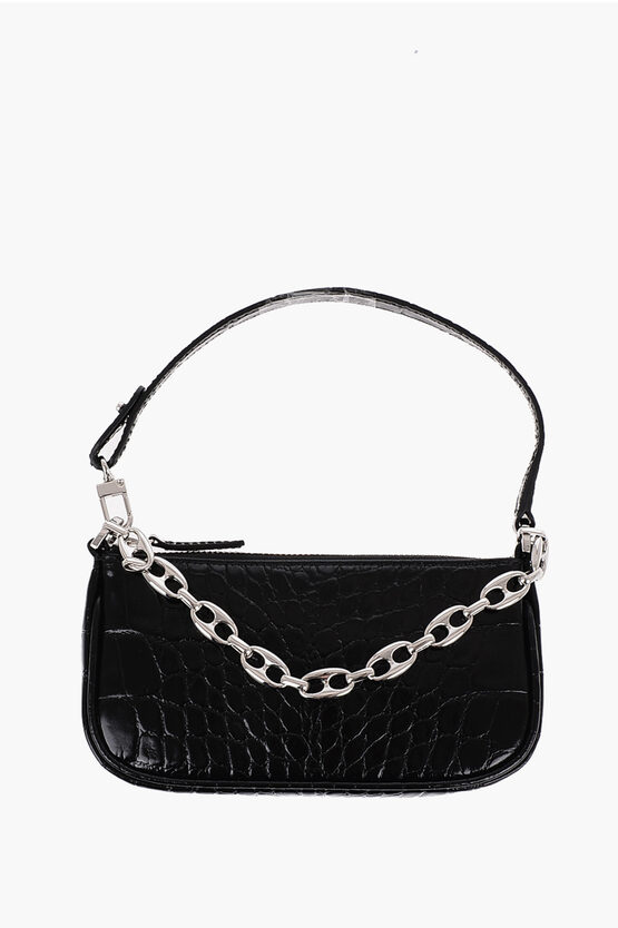 Shop By Far Crocodile Effect Leather Rachel Mini Bag With Silver-tone Ch