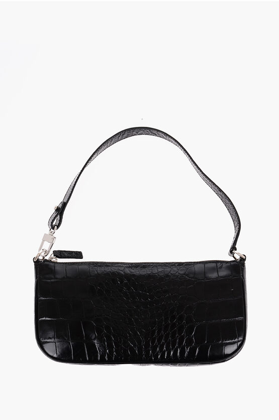 By Far Crocodile Effect Leather Rachel Shoulder Bag