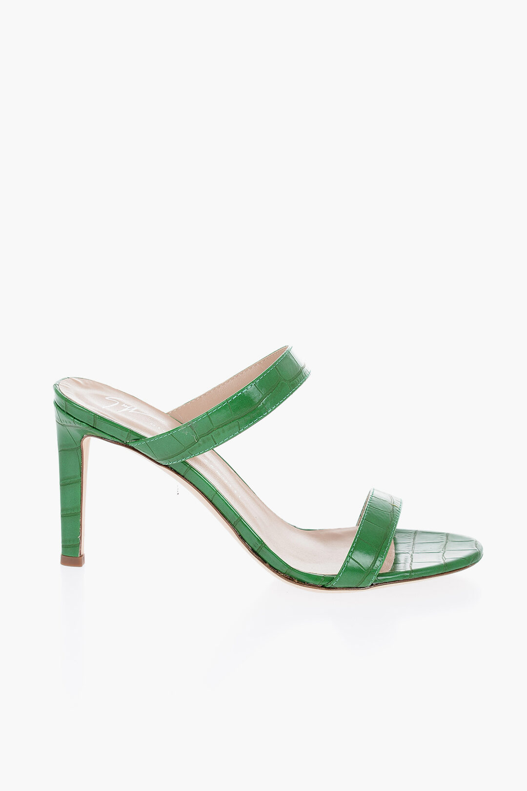 Giuseppe Zanotti Crocodile-Effect Leather Sandals with Heel Giuseppe Zanotti Crocodile-Effect Leather Sandals with Heel