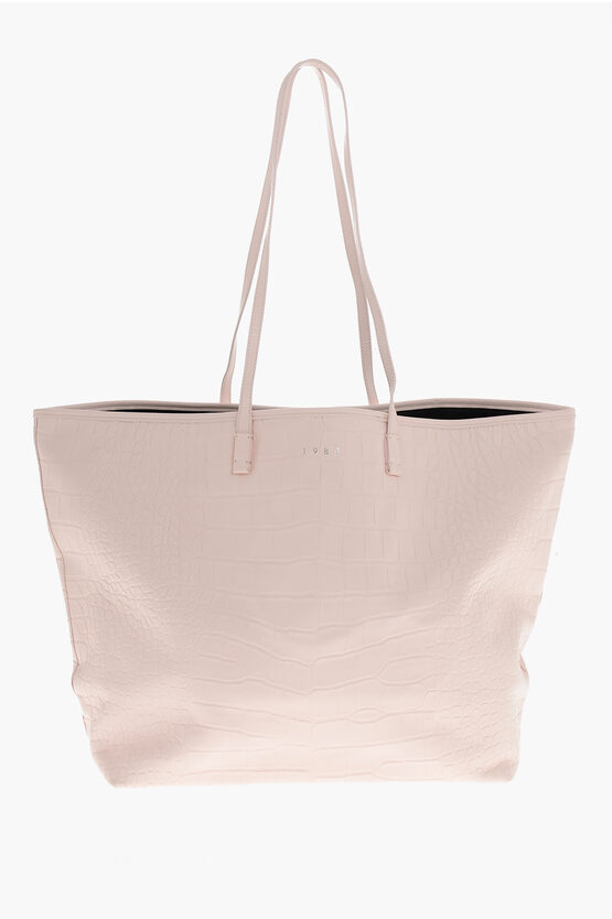 1989 Studio Crocodile Effect Leather Tote Bag In Red