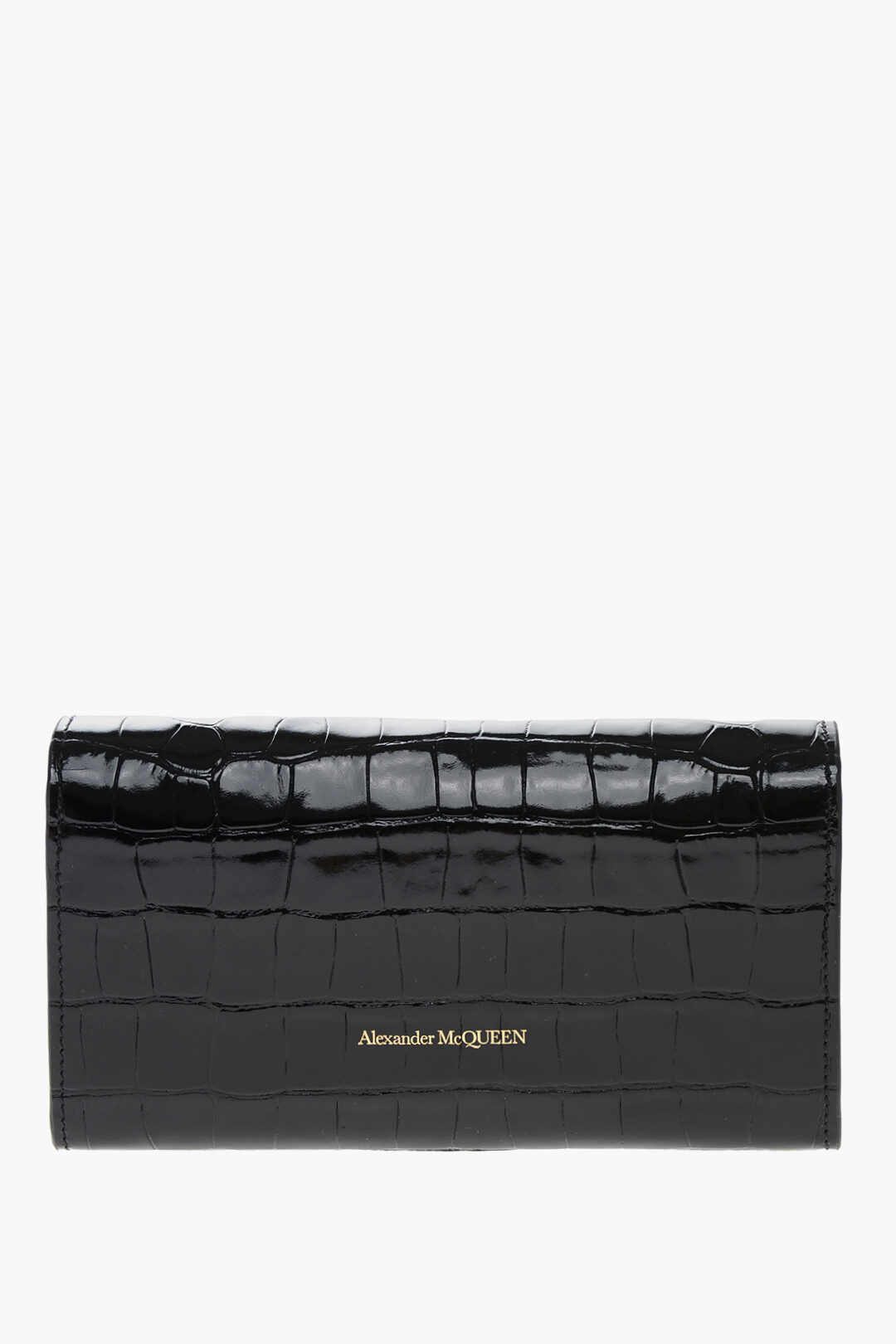 Alexander McQueen Crocodile Effect Patent Leather Wallet