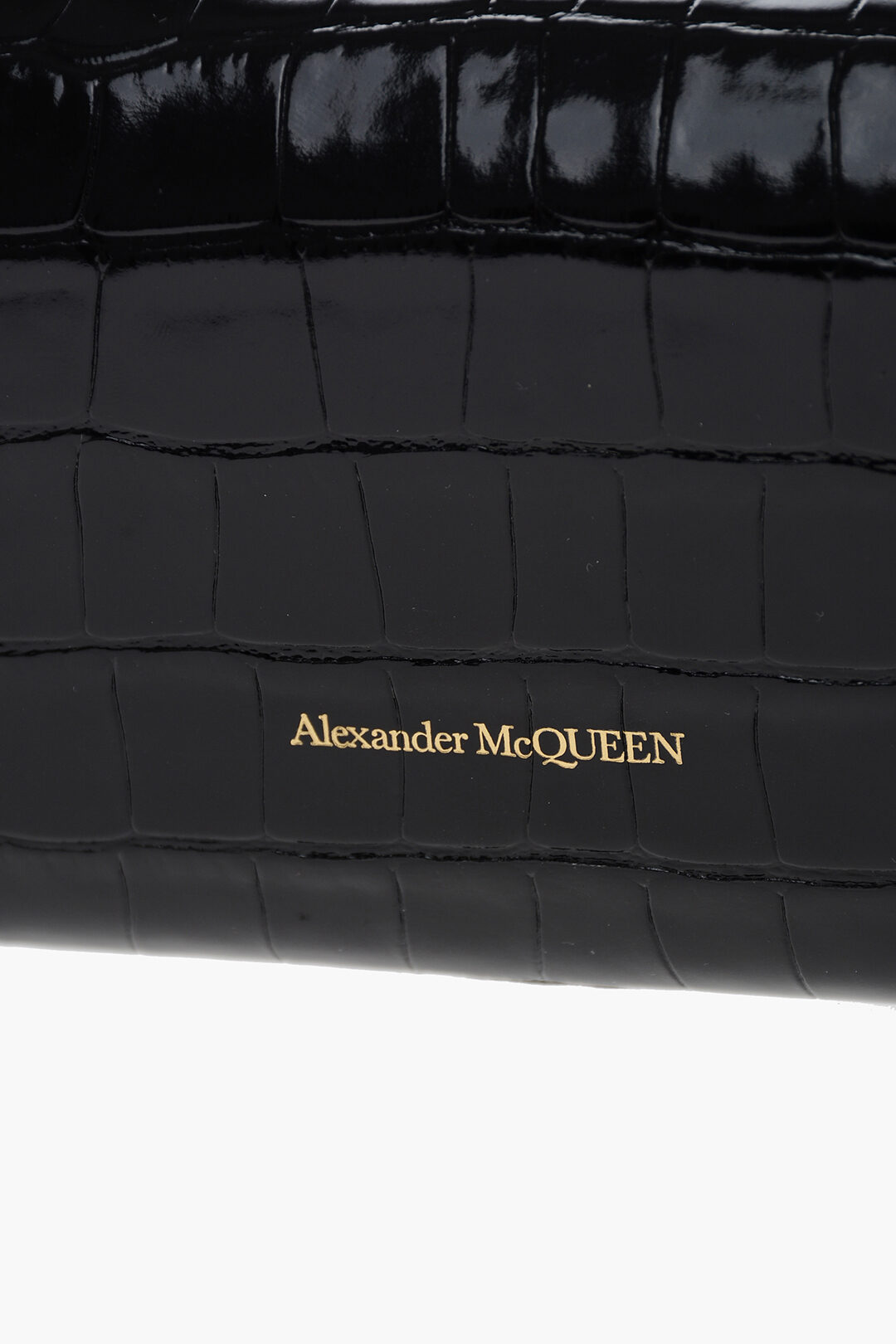Alexander McQueen Crocodile Effect Patent Leather Wallet