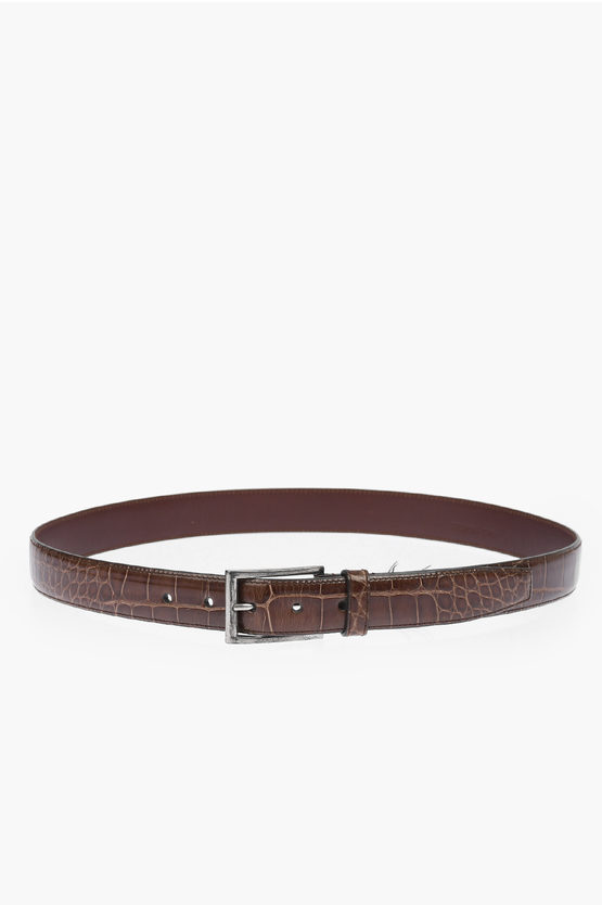 Prada Crocodile Leather Belt 30mm Men Glamood Outlet