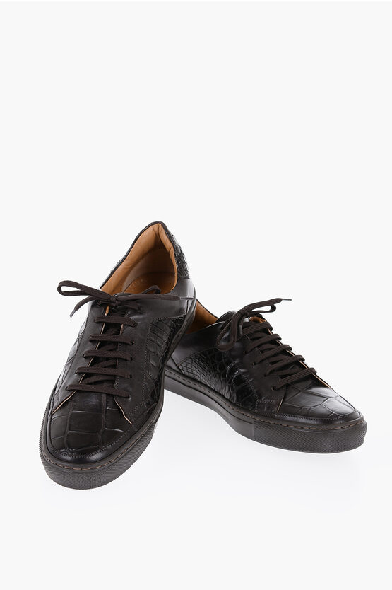 Corneliani Crocodile-leather Low-top Sneakers