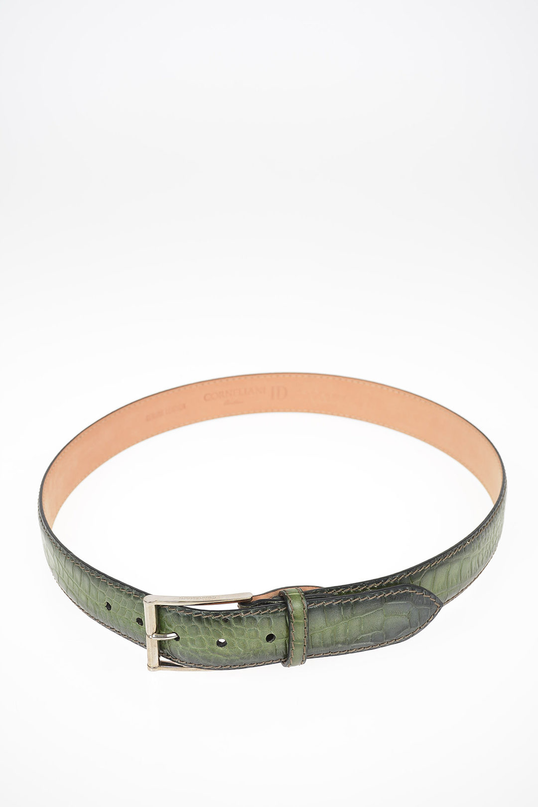 Corneliani Crocodile Printed Leather Belt 30mm men - Glamood Outlet