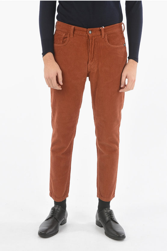 Shop Amish Crop Corduroy Trousers With 5 Pockets