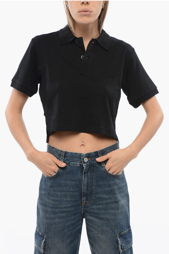 John Richmond Cropped Aicardi Polo With Ton-sur-ton Embroidery