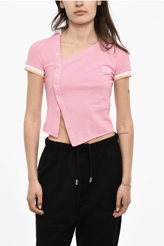 Shop Dsquared2 Cropped Asimmetrical Cut Polo