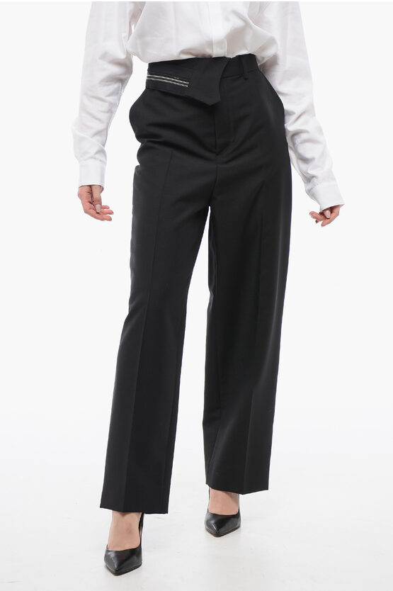 Fendi Women's Wool Carrot-fit Trousers