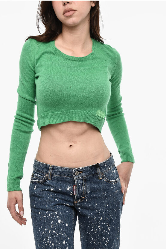 Dsquared2 Cropped Cashmere Crew-neck Sweater