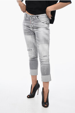 Dsquared2 Cropped Jennifer Fit Denims with Distressed