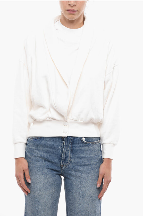 Shop Reina Olga Cropped Cotton Sweatshirt