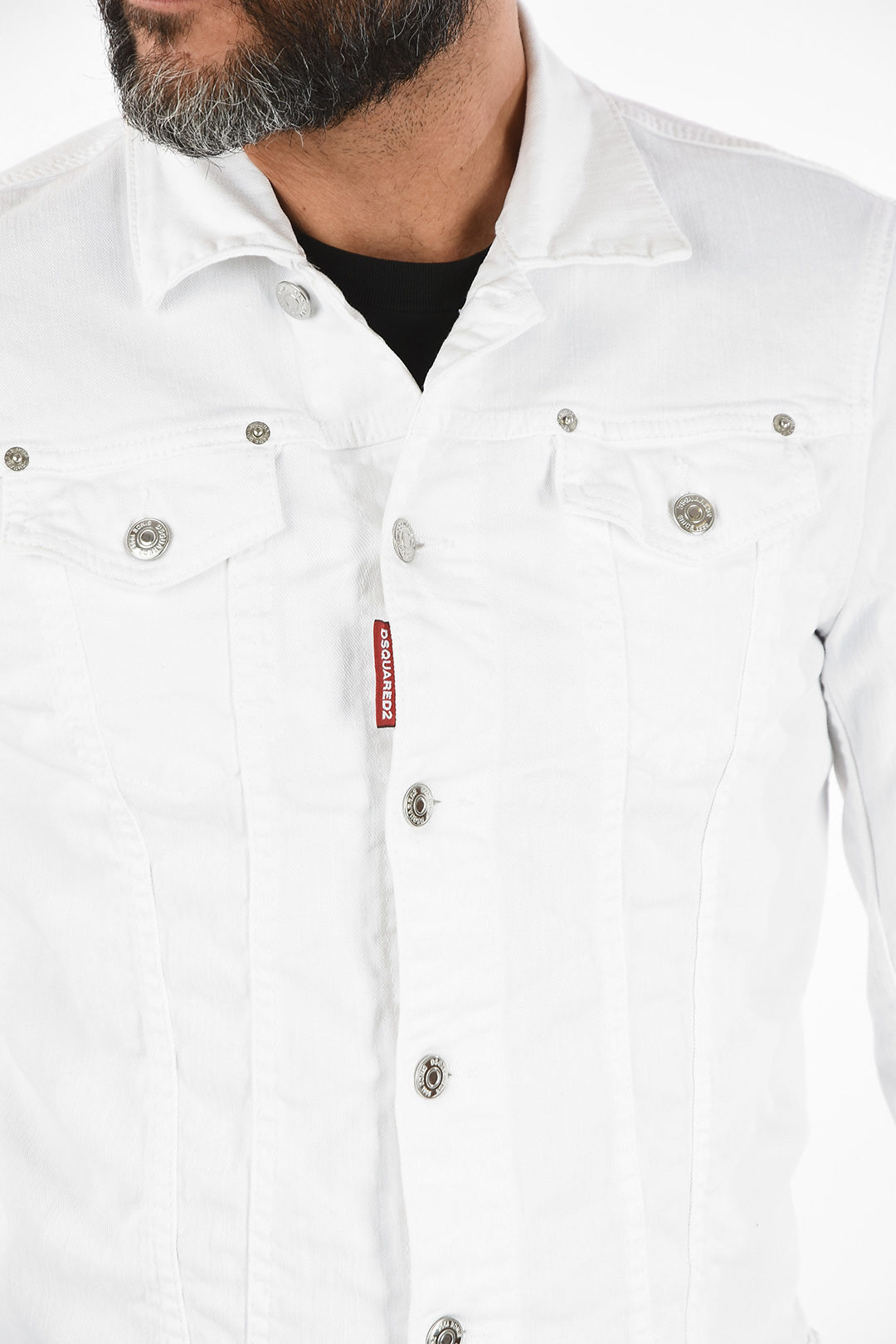 DSQUARED2 White cropped denim shops jacket