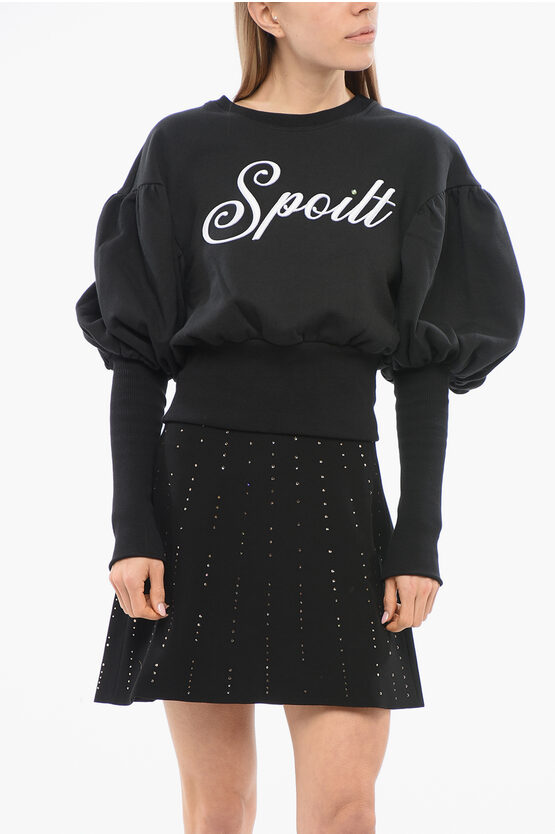 Viktor & Rolf Cropped Dramatic Sweatshirt With Puffed Sleeves