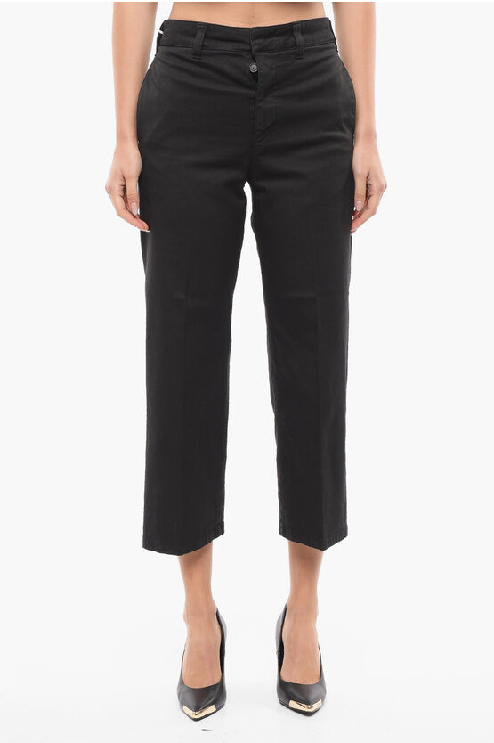 Department 5 Cropped Fit Chinos Trousers With Belt Loops