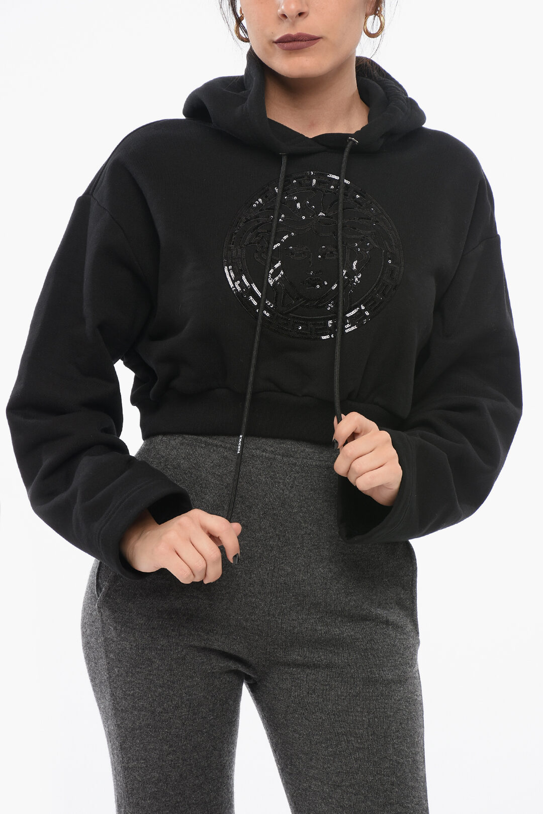 Versace Cropped Fit MEDUSA Hoodie women Glamood Outlet