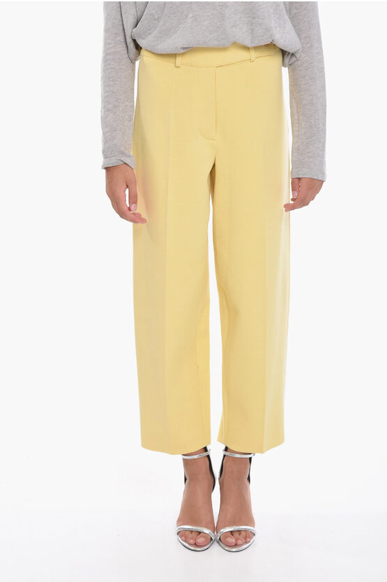 Aeron Cropped Madeleine Trousers With High Waist In Yellow