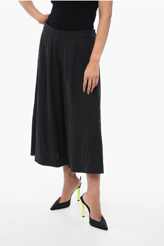 Acne Studios Cropped Max-wide Pants With Pleated Detail