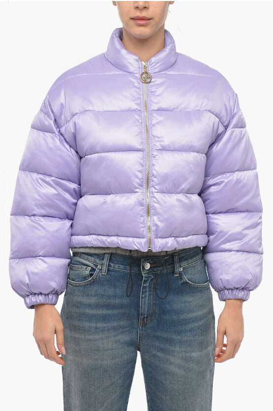 Patou Logo Print Cropped Puffer Jacket
