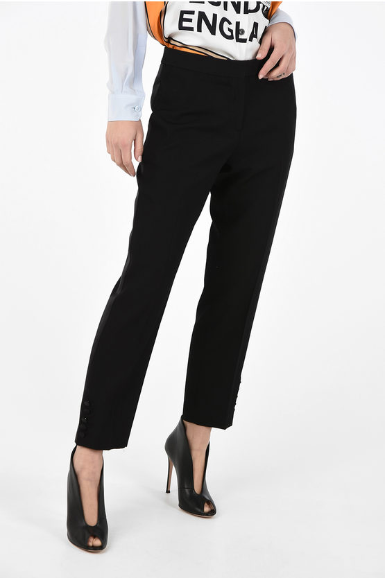 Burberry Cropped Pants With Buttons On The Ankle