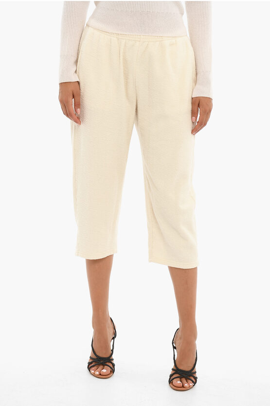 American Vintage Cropped Trousers With Stretchy Waist In Neutral