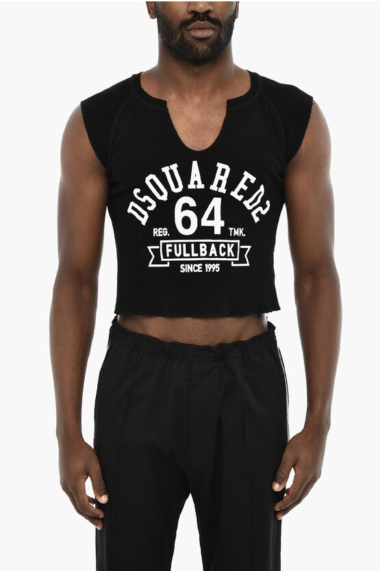 Dsquared2 Cropped T-shirt With Contrasting Logo Print