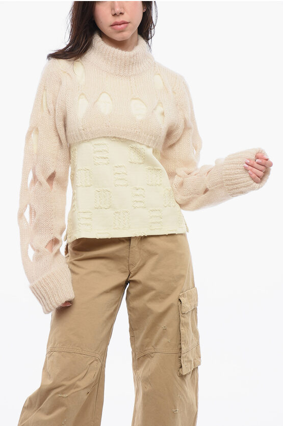 FEDERICA TOSI CROPPED TURTLENECK SWEATER WITH CUT-OUT DETAILS