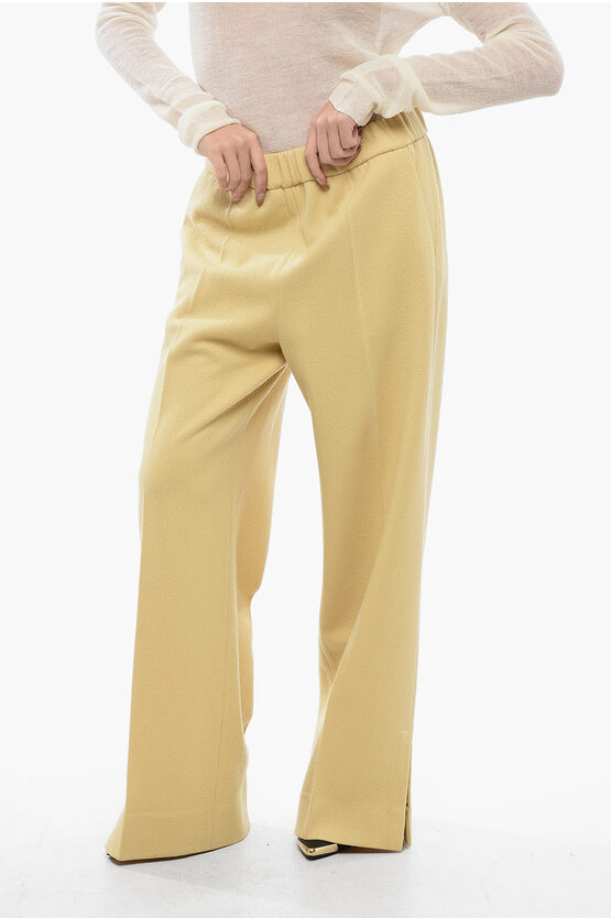 Jil Sander Cropped Wide-leg Pants With Split Hem