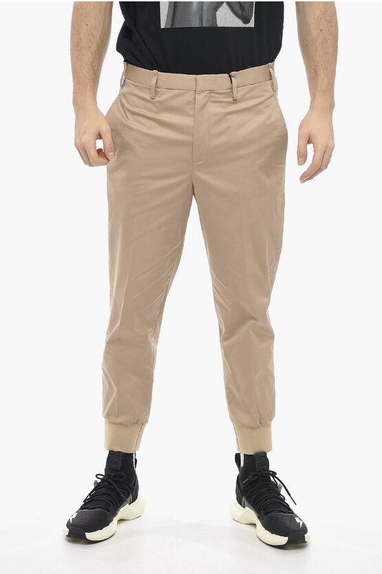 Neil Barrett Cuffed Ankle Jack Chinos Pants In Neutral