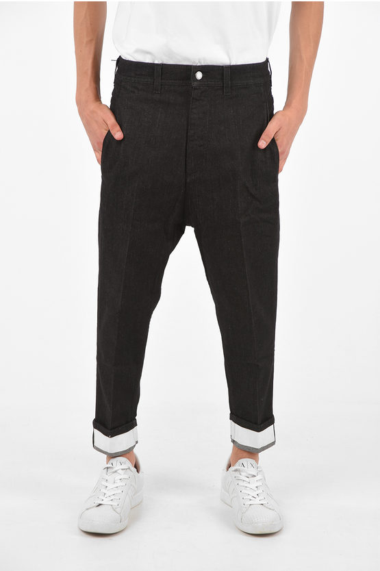 Shop Neil Barrett Cuffed Hem Dropped Crotch Jeans 15 Cm