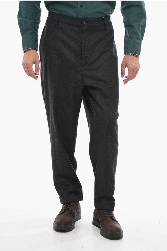 Shop Woolrich Cuffed Hem Flannel Pants