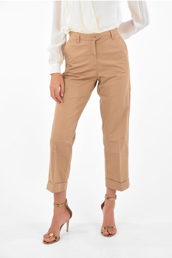 Shop Woolrich Cuffed Hem High Waist Pants