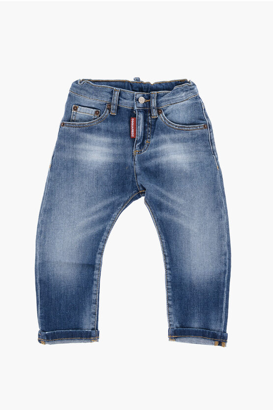Dsquared2 Cuffed Hem Jeans With 5-pockets In Blue