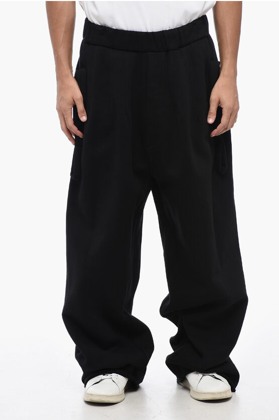 Shop Random Identities Wide-leg Joggers With Raw-cut Hem