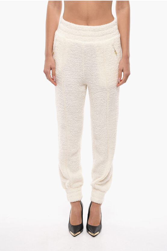 Notes Du Nord Cuffed Terry Sweatpants With Zipped Pockets In White