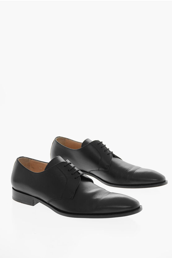 Corneliani Cuir Sole Lace-up Leather Derby Shoes In Black