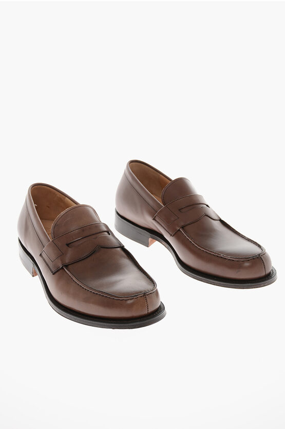 Church's Cuir Sole Wesley Leather Penny Loafers In White