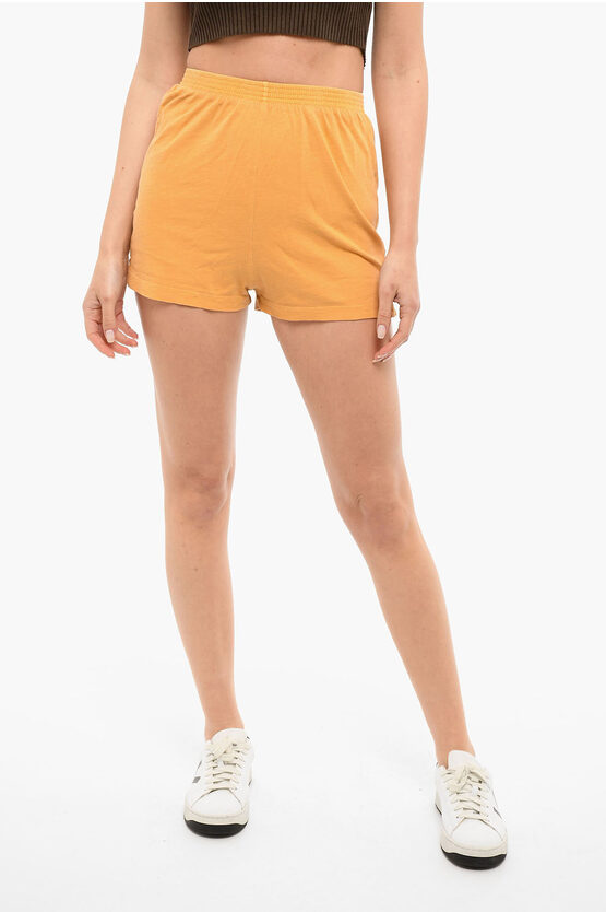 American Vintage Cumin Shorts With Elasticated Waistband In Yellow