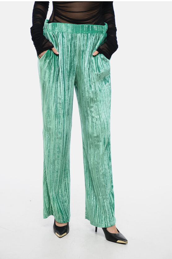 Shop Sleep No More Curly Velvet Wide-leg Pants