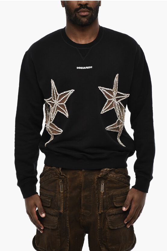 Dsquared2 Cut Out And Jewels Detailing Crew-neck Sweateshirt