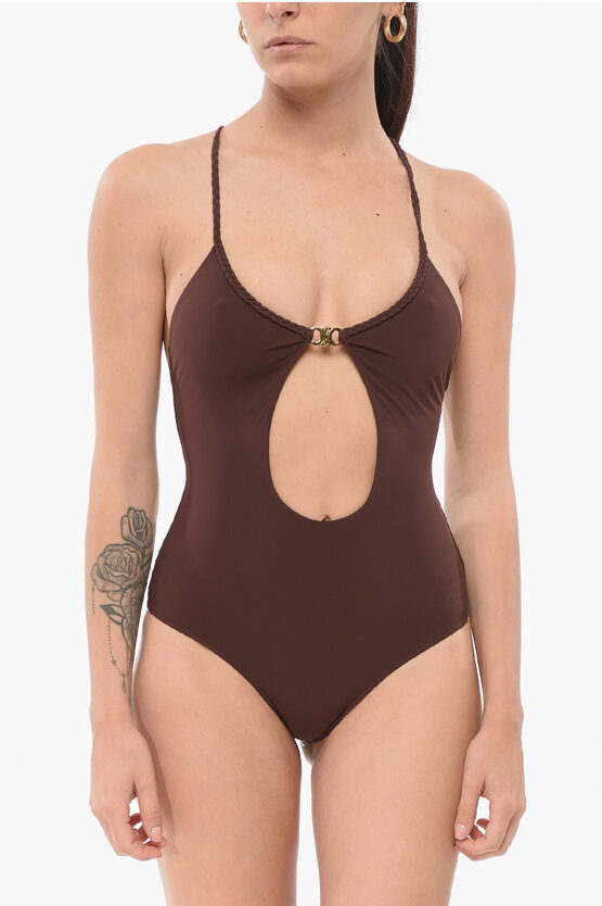 Celine Cut Out One Piece Swimsuit With Braided Detail